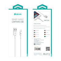 Devia Lightning Kabel 2,1A - 1m (USB-A/Lightning) Hvid