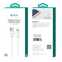 Devia Smart microUSB - USB-A kabel - 2m (2,1A) Hvid 