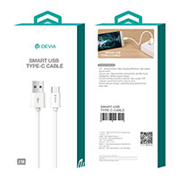 Devia Smart USB-C - USB-A kabel - 2m (2,1A) Hvid 