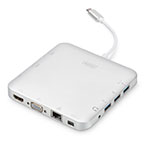 Digitus USB-C Dockingstation (HDMI/Mini DP/VGA/USB-C/USB-A/AUX/RJ45/Kortlser)