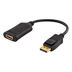 DisplayPort til HDMI kabel 4K - 0,1m (Aktiv) Sort - Deltaco