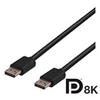 DisplayPort kabel 8K - 2m (Sort) Deltaco