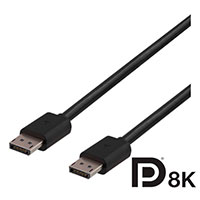 DisplayPort kabel 8K - 2m (Sort) Deltaco
