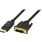 Displayport til DVI kabel - 1 meter (Sort)