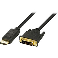 Displayport til DVI kabel - 1 meter (Sort)