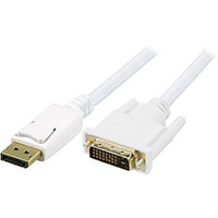 Displayport til DVI kabel - 2 meter (Hvid)