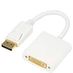 DisplayPort til DVI Adapter - 20cm kabel (Hvid)