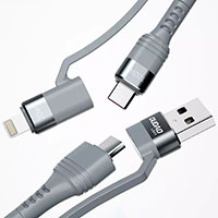 Dudao 100W Multikabel - 1m (USB-C/USB-A/Lightning)