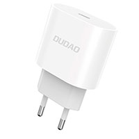 Dudao A8S USB-C Lader PD 20W + Lightning/USB-C kabel (1xUSB-C) Hvid
