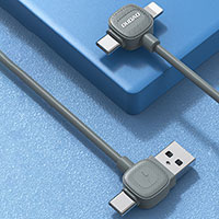 Dudao L20S 4-i-1 Fast Charge Kabel - 1m (USB-A/USB-C/Lightning)