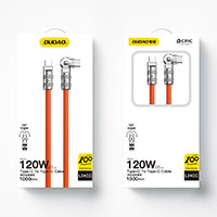 Dudao L24CC Vinklet USB-C Kabel 120W - 1m (USB-C/USB-C) Orange