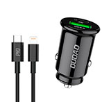 Dudao R3PRO USB oplader til bil (1xUSB-A) + Lightning/USB-A kabel 1m