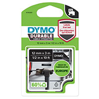 Dymo D1 Durable Label tape - 5,5m (12mm) Hvid/Sort