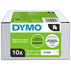 Dymo D1 Label  Tape - 10pk (12mm) Sort/Hvid