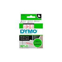 Dymo D1 Label Tape - 7m (12mm) Rd/Transparent