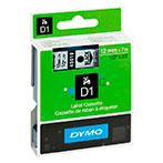 Dymo D1 tape 12mm - Sort på Transparent tape - 7m (Original)