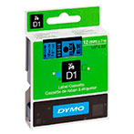 Dymo D1 tape 12mm - Sort på Blå tape - 7m (Original)