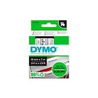 Dymo D1 Label Tape - 7m (19mm) Sort/Transparent