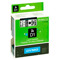 Dymo D1 Label Tape - 7m (24mm) Sort/Hvid