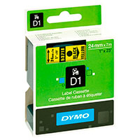 Dymo D1 Label Tape - 7m (24mm) Sort/Gul