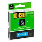 Dymo D1 Label Tape - 7m (6mm) Sort/Gul