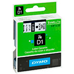 Dymo D1 tape 9mm - Sort på Hvid tape - 7m (Original)
