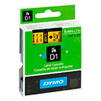 Dymo D1 Label Tape - 7m (9mm) Sort/Gul