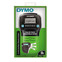 Dymo LabelManager 160 (6/9/12mm D1) QWERTY + 3x 12mm D1 + Kuffert + Batteri