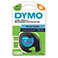 Dymo Letratag Label Plast - 4m (12mm) Sort/Bl