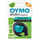 Dymo Letratag Label Plast - 4m (12mm) Sort p Grn