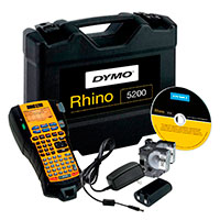 Dymo Rhino 5200 Pro Labelmaskine (6/9/12/19mm) + Kuffert + Batteri + 1x 12/9mm D1