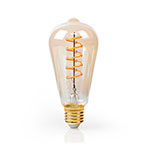 Edison LED filamentpære E27 - 5W (25W) Nedis Spiral Deco