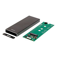 Ekstern M.2 kabinet (USB 3.1/SATA) Sort - Deltaco