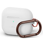 Elago Silikone Beskyttelses Etui t/Apple Airpod Pro m/Karabin - Hvid/Bl