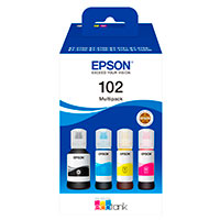 Epson 102 Multipack Blk Refill (7000/6000 sider) Sort/Cyan/Magenta/Gul