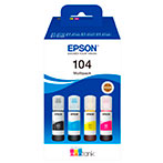 Epson 104 Multipack Blæk Refill (4500/7500 sider) Sort/Cyan/Magenta/Gul
