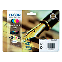 Epson 16 Blkpatron (Sort/Cyan/Magenta/Gul) 4-pack