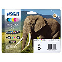 Epson 24 Blkpatron (Sort/Cyan/LM/LC/Magenta/Gul) 6-pack