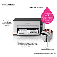 Epson EcoTank M1100 Sort/Hvid Inkjet Printer (USB)