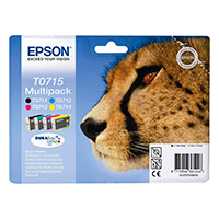 Epson T0715 Blkpatron (Sort/Gul/Cyan/Magenta) 4-Pack