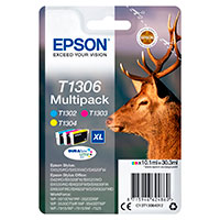 Epson T1306 XL Multipack Blkpatron (3x10,1ml) Cyan/Magenta/Gul