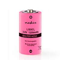 1/2 AA batteri 1200mAh (ER14250 - 3,6V) Nedis