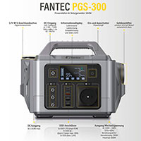 Fantec PGS-300 Powerstation m/Solargenerator