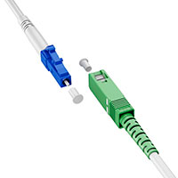 Fiberkabel 9/125 OS2 - 0,5m (SC-APC/LC-UPC) Simplex - Hvid