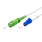 Fiberkabel 9/125 OS2 - 1m (SC-APC/LC-UPC) Simplex - Hvid