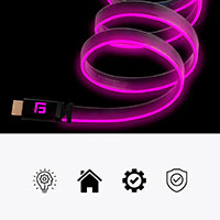 Floating Grip High-Speed HDMI 2.1 Kabel m/LED (3m) Pink
