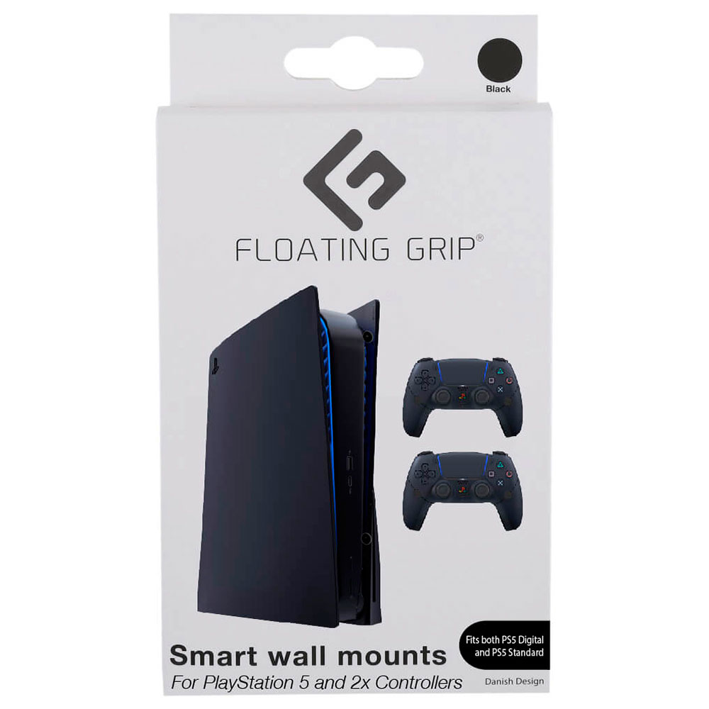 Doktor i filosofi dyr Adept Floating Grip PS5/Controller Vægbeslag (Bundle) Sort