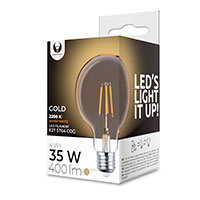 Forever Globe LED Filament pre E27 Guld - 4W (35W) Hvid