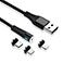 MaxLife Magnetisk Multikabel 2A - 1m (Micro/USB-C/Lightning)