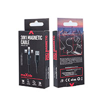 MaxLife Magnetisk Multikabel 2A - 1m (Micro/USB-C/Lightning)